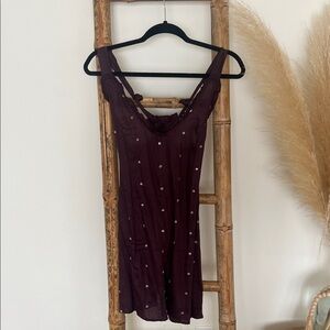 Purple Sleeveless Dress with Embellishments